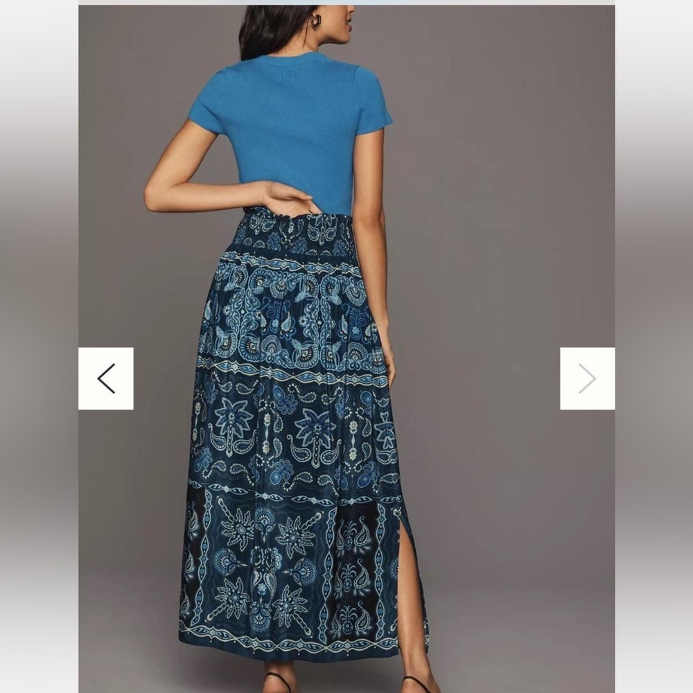 Farm Rio Blue Patterned Maxi Skirt - Picture 2 of 6